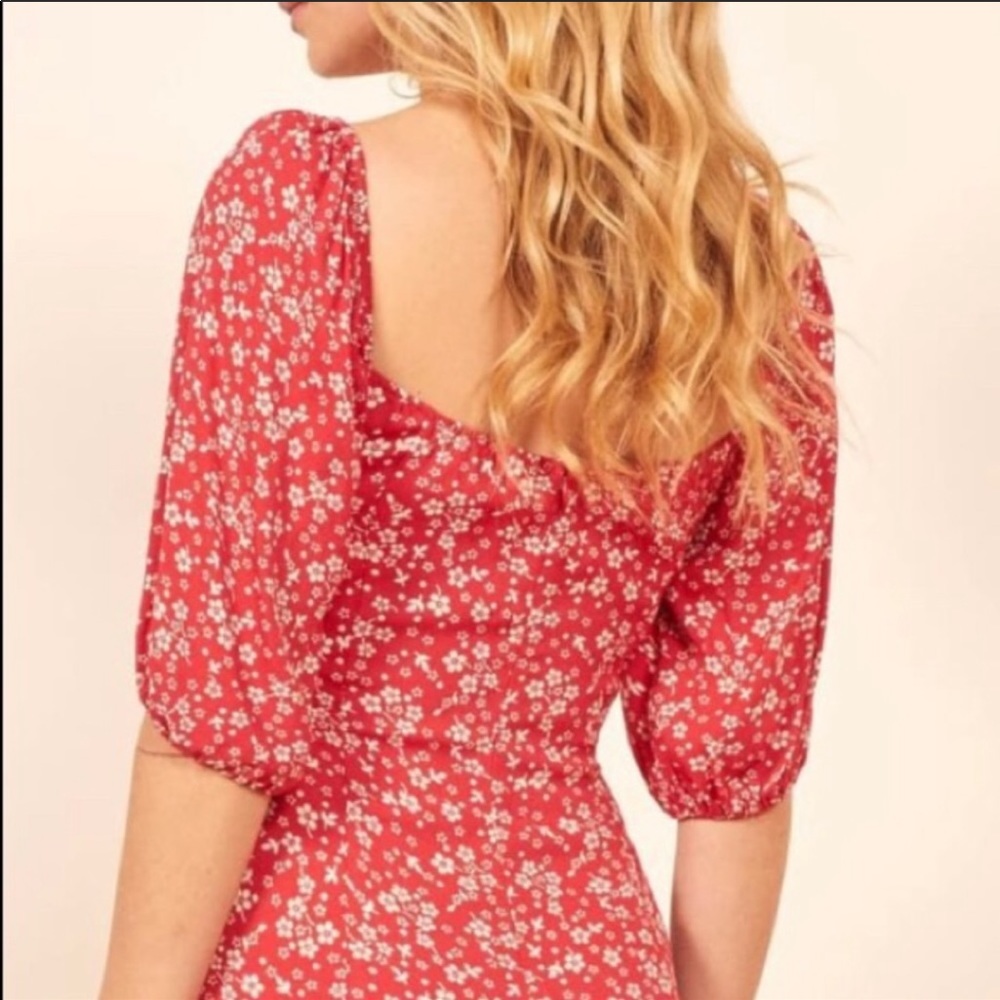 SOLD Reformation Red Floral Kopa Dress - Picture 3 of 6